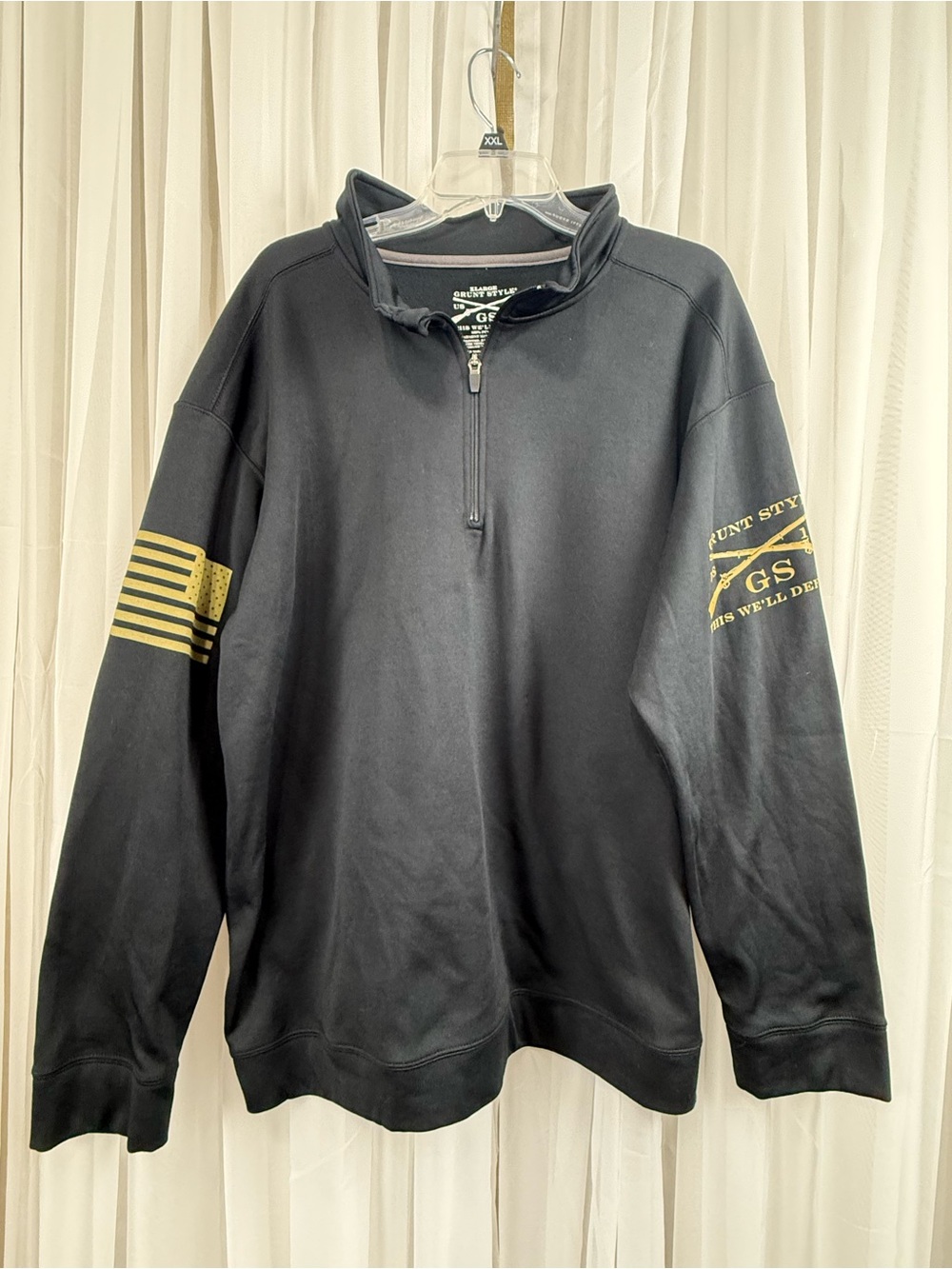 Grunt Style Men’s XL Black Gold Quarter-Zip Pullover